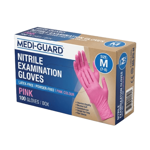 Luvas de nitrilo rosa