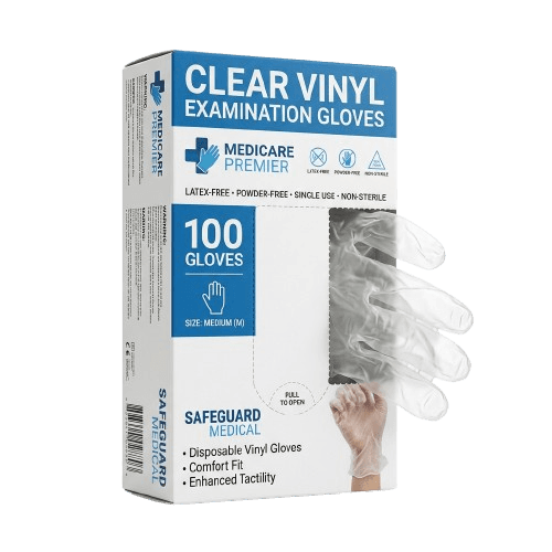 Luvas de vinil transparente